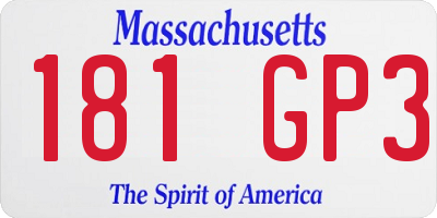 MA license plate 181GP3