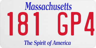 MA license plate 181GP4