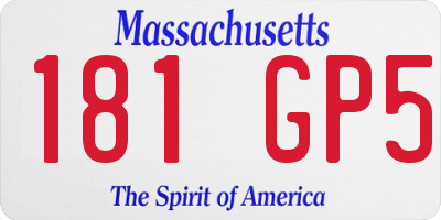 MA license plate 181GP5