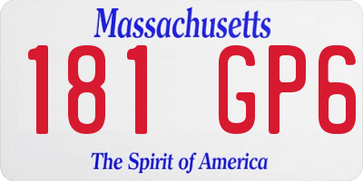 MA license plate 181GP6