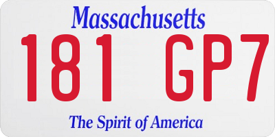MA license plate 181GP7