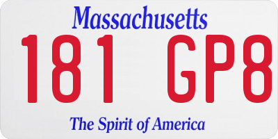 MA license plate 181GP8