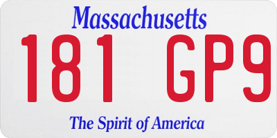 MA license plate 181GP9
