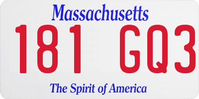 MA license plate 181GQ3
