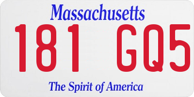 MA license plate 181GQ5