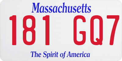MA license plate 181GQ7