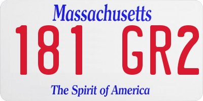 MA license plate 181GR2