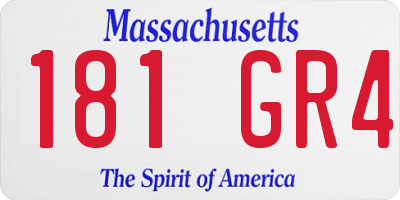 MA license plate 181GR4