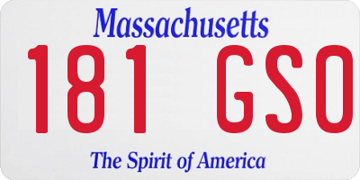 MA license plate 181GS0