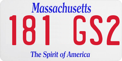 MA license plate 181GS2