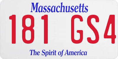 MA license plate 181GS4