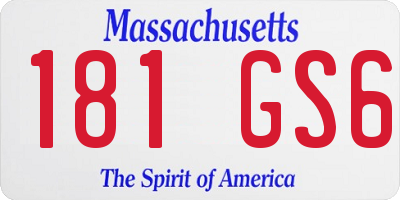 MA license plate 181GS6