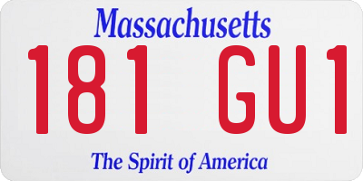 MA license plate 181GU1