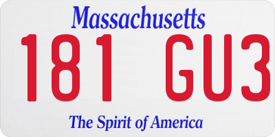 MA license plate 181GU3
