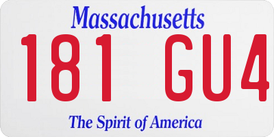 MA license plate 181GU4