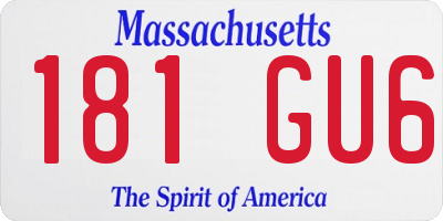 MA license plate 181GU6