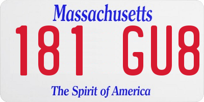 MA license plate 181GU8