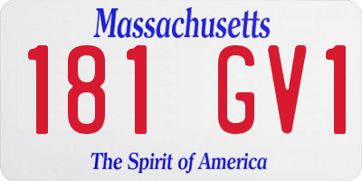 MA license plate 181GV1