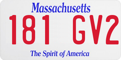 MA license plate 181GV2