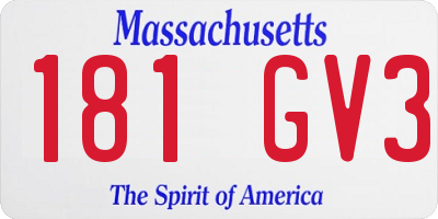 MA license plate 181GV3