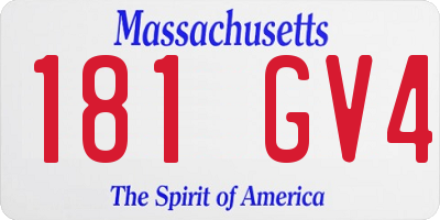 MA license plate 181GV4