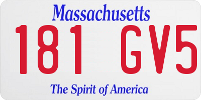 MA license plate 181GV5