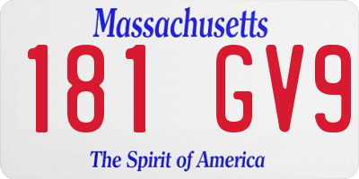 MA license plate 181GV9