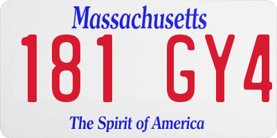 MA license plate 181GY4