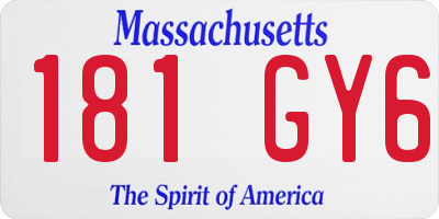 MA license plate 181GY6