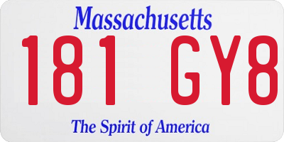 MA license plate 181GY8