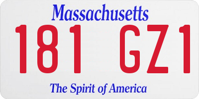 MA license plate 181GZ1
