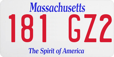 MA license plate 181GZ2