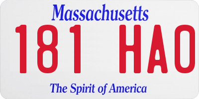 MA license plate 181HA0