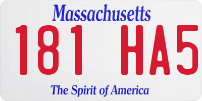 MA license plate 181HA5