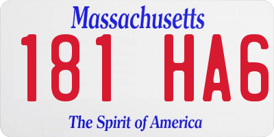 MA license plate 181HA6