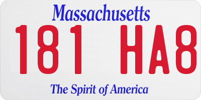 MA license plate 181HA8