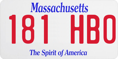MA license plate 181HB0