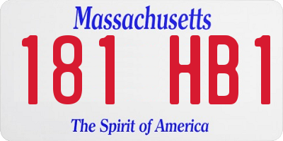 MA license plate 181HB1
