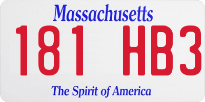 MA license plate 181HB3