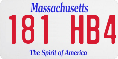 MA license plate 181HB4