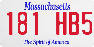 MA license plate 181HB5