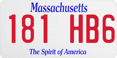 MA license plate 181HB6