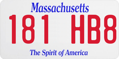 MA license plate 181HB8