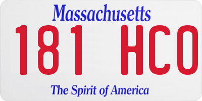 MA license plate 181HC0