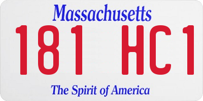 MA license plate 181HC1
