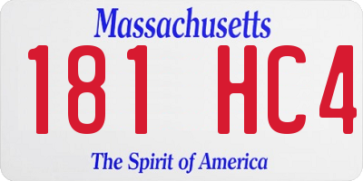 MA license plate 181HC4