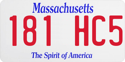 MA license plate 181HC5