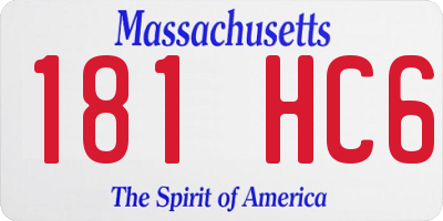 MA license plate 181HC6