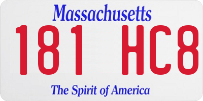 MA license plate 181HC8