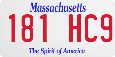 MA license plate 181HC9